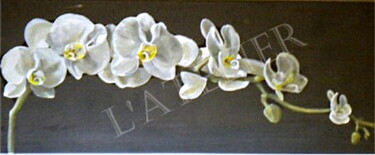 Painting titled "Orchidée" by Isabelle Jura, Original Artwork, Acrylic