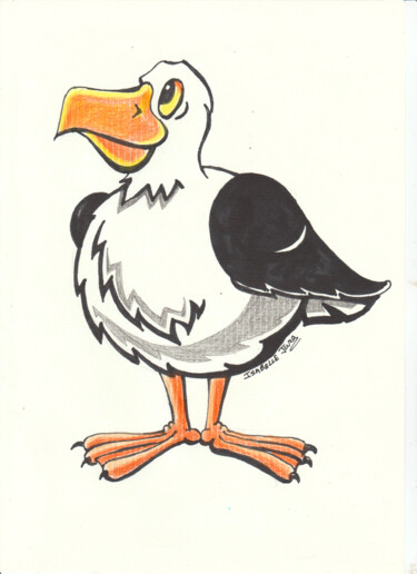 Dessin intitulée "Albatros" par Isabelle Jura, Œuvre d'art originale, Crayon