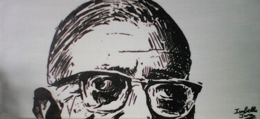 Painting titled "Sartre" by Isabelle Jura, Original Artwork, Pigments