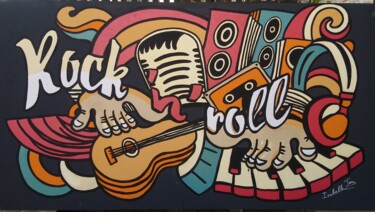Painting titled "Rock'n Roll" by Isabelle Jura, Original Artwork, Acrylic