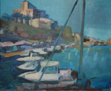 Peinture intitulée "Port de Ciutadella" par Isabelle Klipfel, Œuvre d'art originale