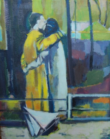 Peinture intitulée "Le baiser aux Tuile…" par Isabelle Klipfel, Œuvre d'art originale