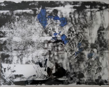 Incisioni, stampe intitolato "Etang" da Isabelle Langlois, Opera d'arte originale, Monotipo Montato su Vetro