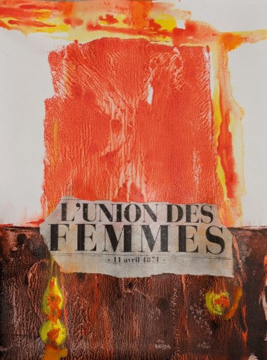 Printmaking titled "L'Union des Femmes" by Isabelle Langlois, Original Artwork, Acrylic
