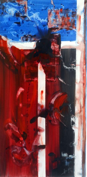 Картина под названием "14-(18)" - Isabelle Langlois, Подлинное произведение искусства, Акрил Установлен на Деревянная рама д…