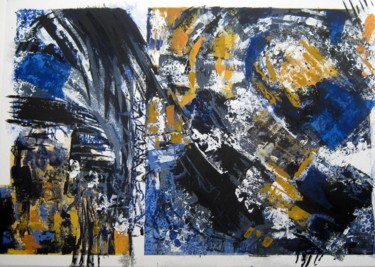 Schilderij getiteld "Rupture" door Isabelle Langlois, Origineel Kunstwerk, Acryl Gemonteerd op Frame voor houten brancard