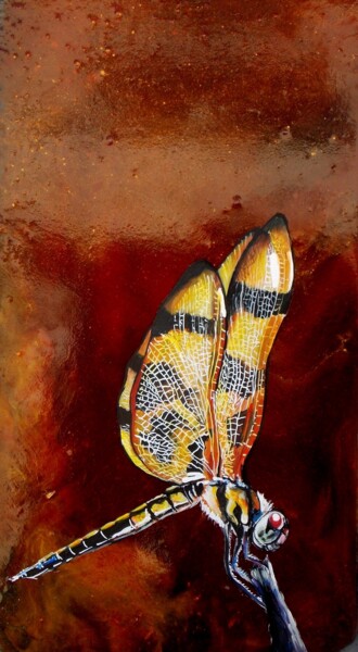Peinture intitulée "Dragonfly 2" par Isabelle Le Pors, Œuvre d'art originale, Acrylique