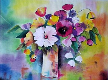 Peinture intitulée "Bouquet 2" par Isabelle Le Tutour, Œuvre d'art originale