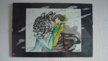 Peinture intitulée "Blowing kisses" par Isabelle Leroux, Œuvre d'art originale, Huile