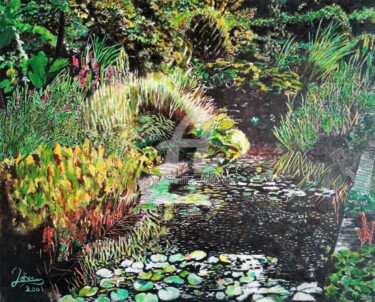 "Ecrin de verdure" başlıklı Tablo Isabelle Lucas tarafından, Orijinal sanat, Petrol