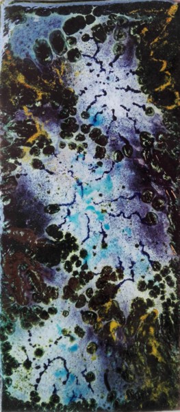 Painting titled "Ame-no-Uzume - Pièc…" by Isabelle Mathis, Original Artwork, Enamel Mounted on Stone