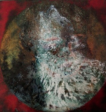 Картина под названием "Canis Lupus - Pièce…" - Isabelle Mathis, Подлинное произведение искусства, Эмаль