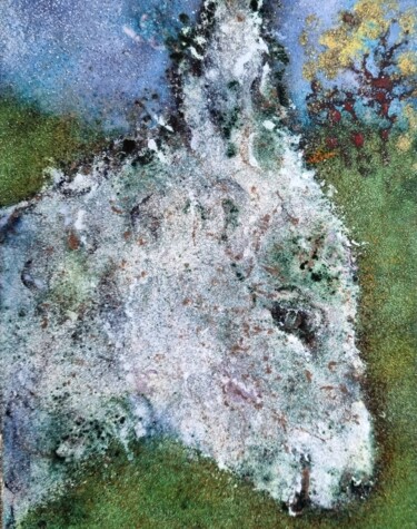 Картина под названием "Biscotte - Pièce un…" - Isabelle Mathis, Подлинное произведение искусства, Эмаль Установлен на Деревя…
