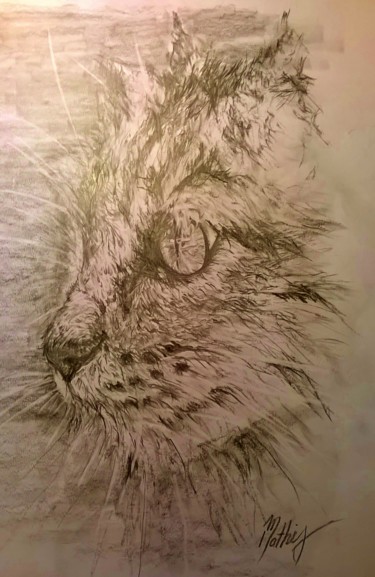 Drawing titled "Séraphine - Pièce u…" by Isabelle Mathis, Original Artwork, Silverpoint