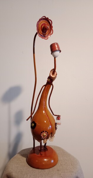 Sculpture intitulée "Ma bouteille à la m…" par Isabelle Merle, Œuvre d'art originale, Métaux