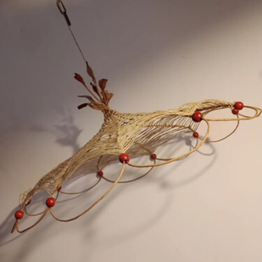Design intitulée "Bouts de ficelle" par Isabelle Merle, Œuvre d'art originale, Luminaire