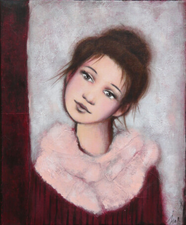 Painting titled "Manon" by Isabelle Milloz, Original Artwork, Acrylic Mounted on Wood Stretcher frame