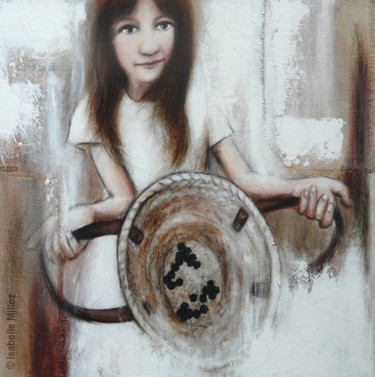 Painting titled "La belle cueillette" by Isabelle Milloz, Original Artwork, Acrylic Mounted on Wood Stretcher frame