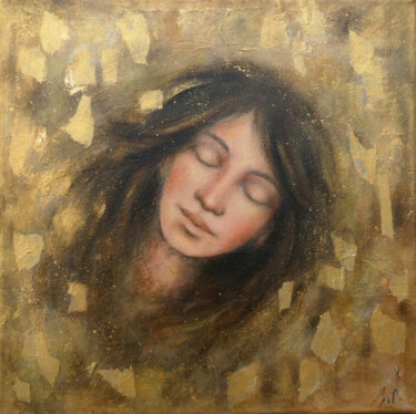 Pintura titulada "Rêves dorés" por Isabelle Milloz, Obra de arte original, Acrílico Montado en Bastidor de camilla de madera