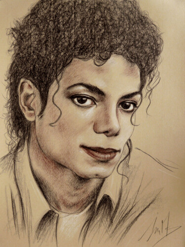 Dessin intitulée "Portrait de Michael…" par Isabelle Milloz, Œuvre d'art originale, Crayon