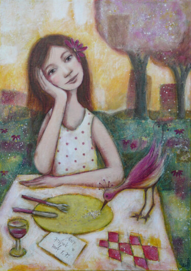 Painting titled "Perfect day" by Isabelle Milloz, Original Artwork, Acrylic Mounted on Wood Stretcher frame