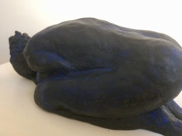 Sculpture titled "Méditation bleue" by Isabelle Nativelle, Original Artwork, Terra cotta