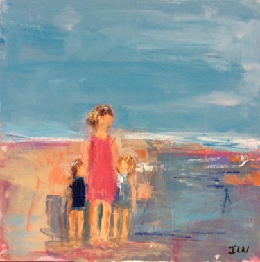 Painting titled "Petite plage 2" by Isabelle Nativelle, Original Artwork, Acrylic