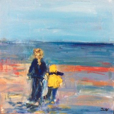 Painting titled "Petite plage 3" by Isabelle Nativelle, Original Artwork, Acrylic