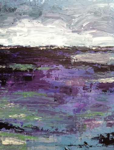 Painting titled "plage-violette.jpg" by Isabelle Nativelle, Original Artwork, Acrylic