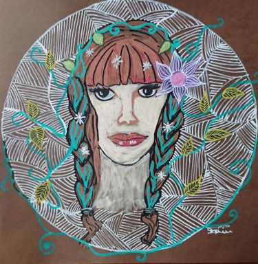 Drawing titled "Angélique" by Isabelle Pain, Original Artwork, Marker