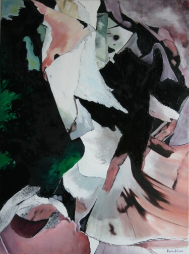 Painting titled "Abstrait 27" by Isabelle Paraskiova, Original Artwork, Oil