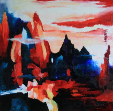 Pittura intitolato "Abstrait 5" da Isabelle Paraskiova, Opera d'arte originale, Olio Montato su Telaio per barella in legno