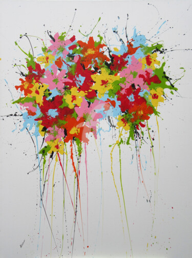 Painting titled "Spring Flowery" by Isabelle Pelletane, Original Artwork, Acrylic
