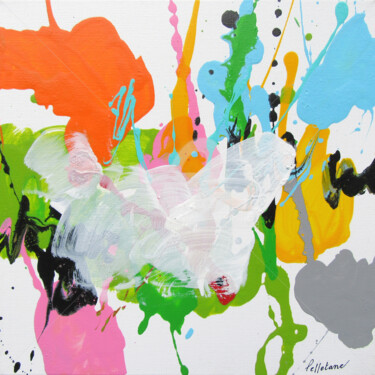 Peinture intitulée "Colored Cloud 3" par Isabelle Pelletane, Œuvre d'art originale, Acrylique Monté sur Châssis en bois