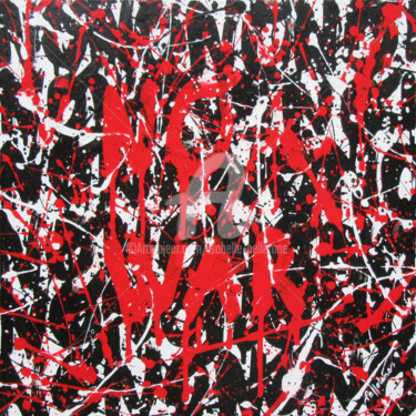 Painting titled "No war" by Isabelle Pelletane, Original Artwork, Acrylic Mounted on Wood Stretcher frame