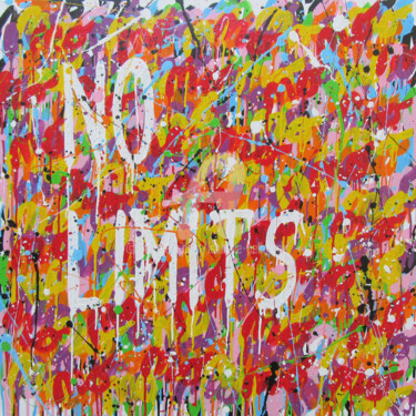 Painting titled "No Limits" by Isabelle Pelletane, Original Artwork, Acrylic Mounted on Wood Stretcher frame