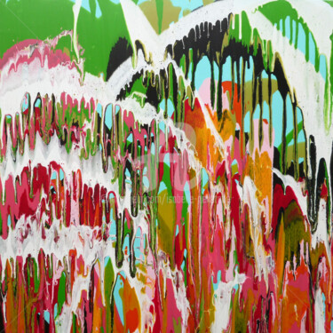 Schilderij getiteld "Urban jungle 6" door Isabelle Pelletane, Origineel Kunstwerk, Acryl Gemonteerd op Frame voor houten bra…