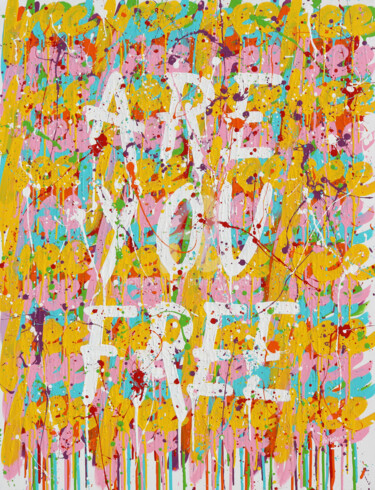 Картина под названием "Are you free" - Isabelle Pelletane, Подлинное произведение искусства, Акрил Установлен на Деревянная…