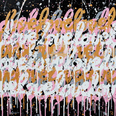 Картина под названием "Lovely" - Isabelle Pelletane, Подлинное произведение искусства, Акрил Установлен на Деревянная рама д…
