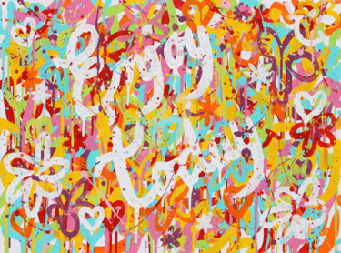 Картина под названием "Enjoy Today" - Isabelle Pelletane, Подлинное произведение искусства, Акрил Установлен на Деревянная р…