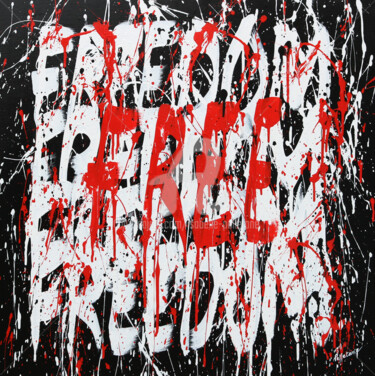 Ζωγραφική με τίτλο "Freedom" από Isabelle Pelletane, Αυθεντικά έργα τέχνης, Ακρυλικό Τοποθετήθηκε στο Ξύλινο φορείο σκελετό