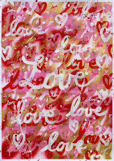 Painting titled "Love love 17" by Isabelle Pelletane, Original Artwork, Acrylic