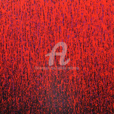 Pintura titulada "Red light rain" por Isabelle Pelletane, Obra de arte original, Acrílico Montado en Bastidor de camilla de…