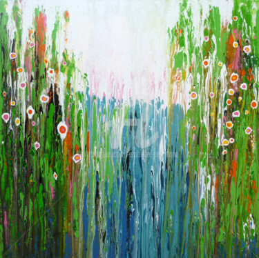 Schilderij getiteld "Cascade" door Isabelle Pelletane, Origineel Kunstwerk, Acryl