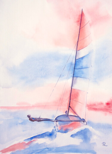 Painting titled "Aquarelle originale…" by Isabelle Redonnet, Original Artwork, Watercolor