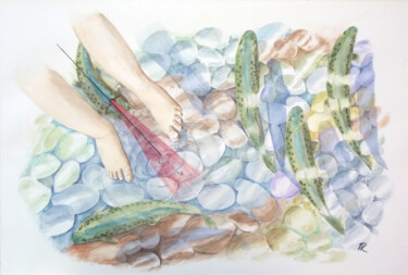 Pittura intitolato "Aquarelle originale…" da Isabelle Redonnet, Opera d'arte originale, Acquarello