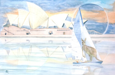 Pittura intitolato "Aquarelle originale…" da Isabelle Redonnet, Opera d'arte originale, Acquarello