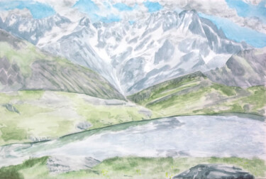 Painting titled "Aquarelle originale…" by Isabelle Redonnet, Original Artwork, Watercolor