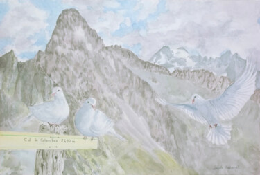 Malerei mit dem Titel "Aquarelle originale…" von Isabelle Redonnet, Original-Kunstwerk, Aquarell