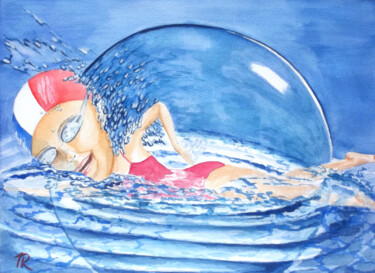 Ζωγραφική με τίτλο "Aquarelle originale…" από Isabelle Redonnet, Αυθεντικά έργα τέχνης, Ακουαρέλα